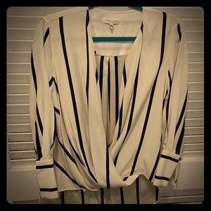 Rag & Bone silk striped wrap top